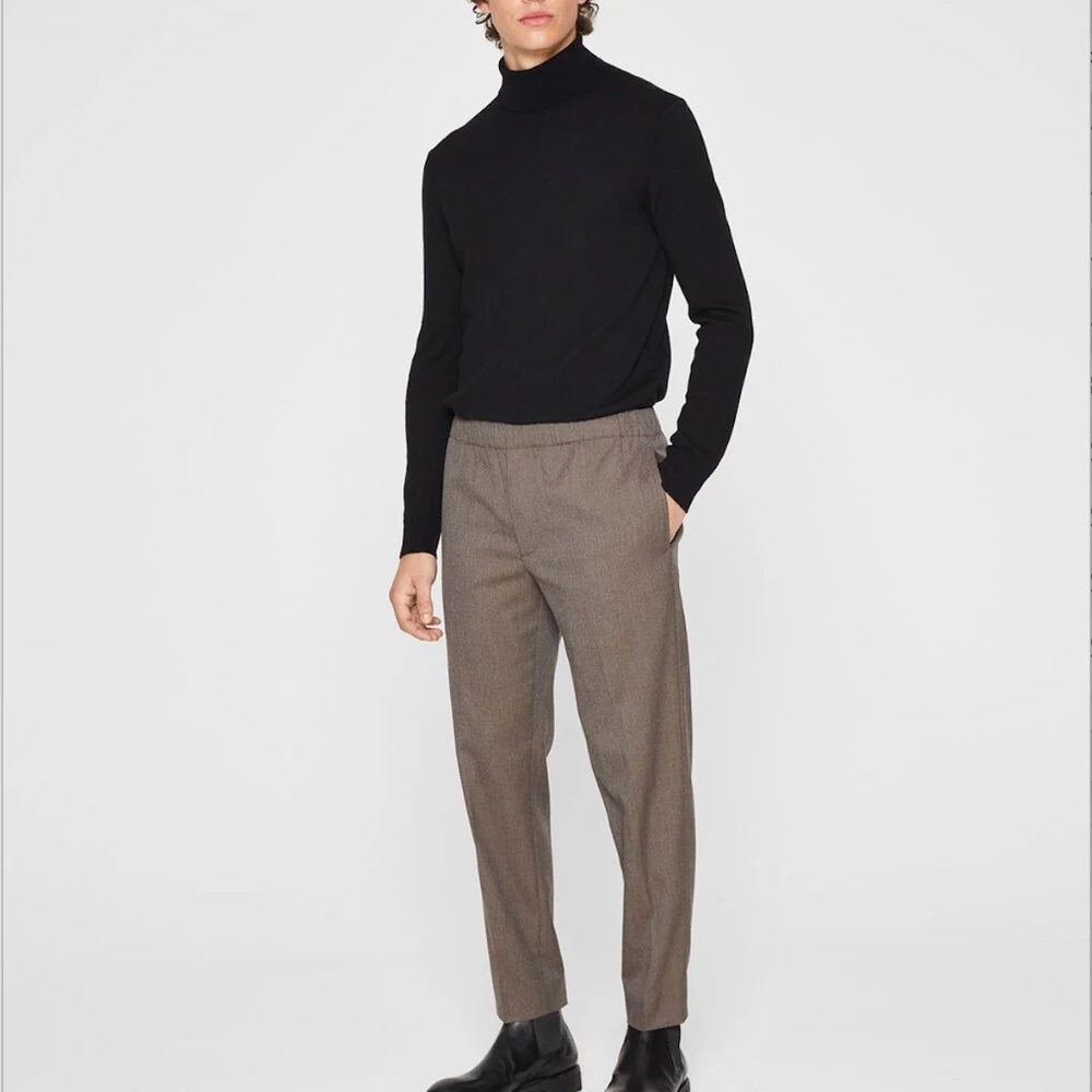 Textured Elasticated Trousers - New With Tags - NEVER WORN - Brown Multi